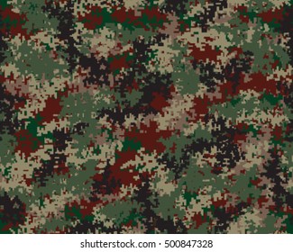 Digital fashionable camouflage pattern, vector illustration. Military print. Seamless vector wallpaper