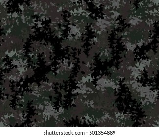 Digital fashionable camouflage pattern, vector illustration. Military print. Seamless vector wallpaper