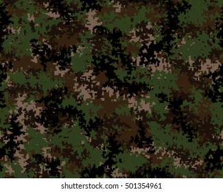 Digital fashionable camouflage pattern, vector illustration. Military print. Seamless vector wallpaper