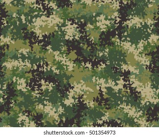 Digital fashionable camouflage pattern, vector illustration. Military print. Seamless vector wallpaper