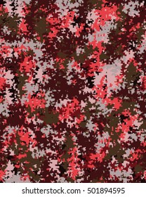 Digital fashionable camouflage pattern, vector illustration. Military print. Seamless vector wallpaper