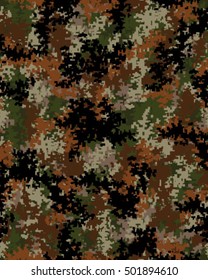 Digital fashionable camouflage pattern, vector illustration. Military print. Seamless vector wallpaper