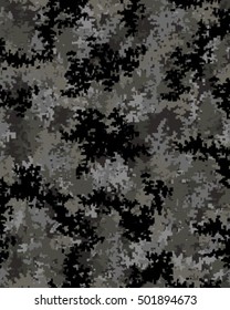 Digital fashionable camouflage pattern, vector illustration. Military print. Seamless vector wallpaper