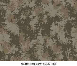 Digital fashionable camouflage pattern, vector illustration. Military print. Seamless vector wallpaper