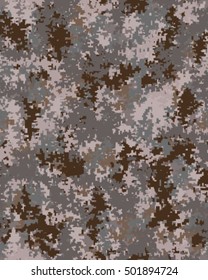 Digital fashionable camouflage pattern, vector illustration. Military print. Seamless vector wallpaper