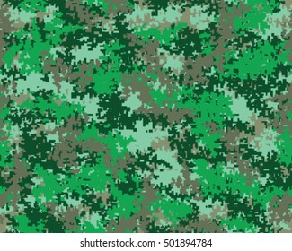 Digital fashionable camouflage pattern, vector illustration. Military print. Seamless vector wallpaper