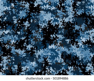Digital fashionable camouflage pattern, vector illustration. Military print. Seamless vector wallpaper