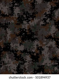 Digital fashionable camouflage pattern, vector illustration. Military print. Seamless vector wallpaper