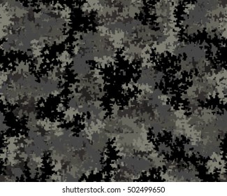 Digital fashionable camouflage pattern, vector illustration. Military print. Seamless vector wallpaper
