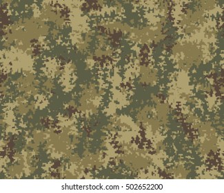 Digital fashionable camouflage pattern, vector illustration. Military print. Seamless vector wallpaper