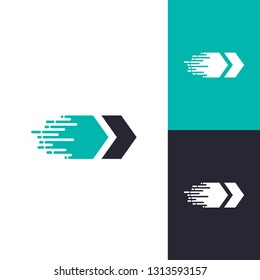 Digital fast Arrow Logo Inspiration Template