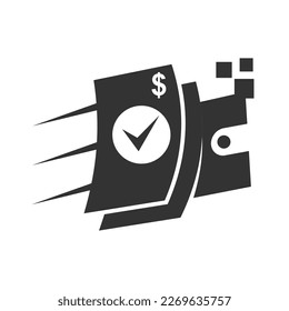 plantilla de logotipo de cartera de pago rápido digital Icono Ilustración Ilustración Identidad de marca.Isolación e ilustración plana. Gráfico vectorial