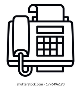 Digital fax icon. Outline digital fax vector icon for web design isolated on white background