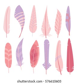Digital Feathers Clipart in Vector on a white background.