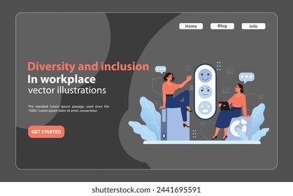 Digital feedback concept. Two women analyzing facial expressions for sentiment analysis. Positive and negative reactions. Workplace diversity. Flat vector illustration