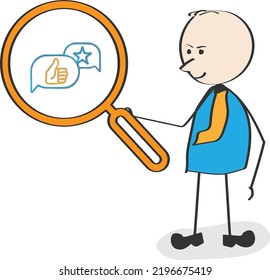 Icono de retroalimentación digital con dibujo de doodle