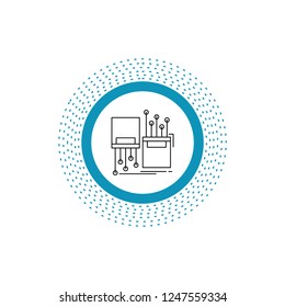 digital, fiber, electronic, lane, cable Line Icon. Vector isolated illustration