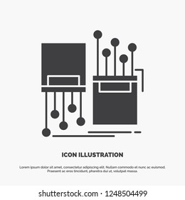 digital, fiber, electronic, lane, cable Icon. glyph vector gray symbol for UI and UX, website or mobile application