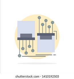 digital, fiber, electronic, lane, cable Flat Color Icon Vector