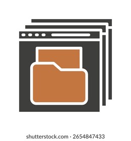 Digital File dual tone color, mini ícone de ilustração. use para conceito moderno, impressão, UI, kit UX, web e desenvolvimento de aplicativos. Vetor relacionado ao trabalho remoto, trabalho em casa.