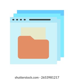 Digital File flat color, mini ícone de ilustração. use para conceito moderno, impressão, interface do usuário, kit UX, web e desenvolvimento de aplicativos. Vetor relacionado ao trabalho remoto, trabalho em casa.