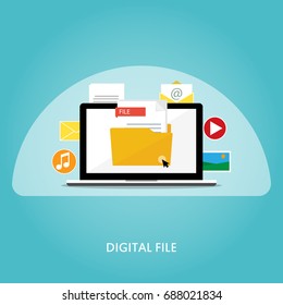 Digital File Flat Vector