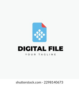 Diseño de plantilla con logotipo de archivo digital. Ilustración bursátil.