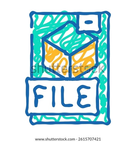 digital file production doodle icon sketch vector. digital file production sign. isolated symbol illustration