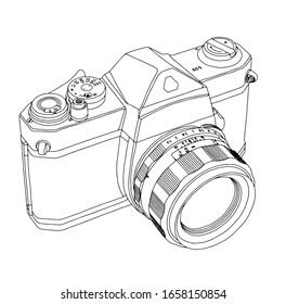 digital or film camera with lens for photo and video