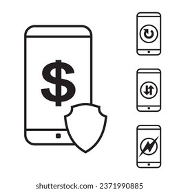 Digital Finance Icon in Line Style