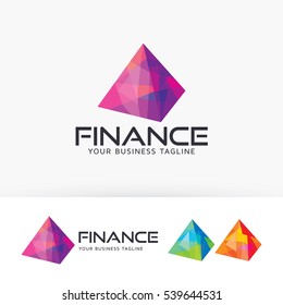 Digital finance logo design. Abstract triangle, Technology logo concept. Vector logo template