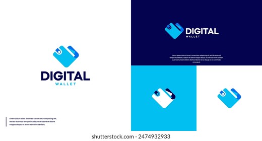 digital finance logo with the theme of wallet, payment, self-service, logo design illustration.