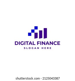 Icono de vector de logotipo de finanzas digitales para usted