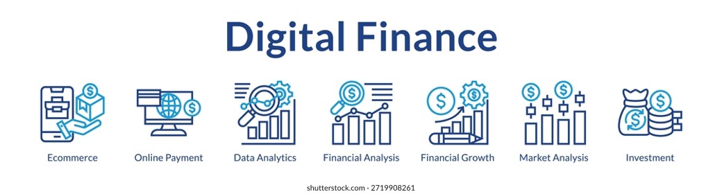 Gestión de finanzas digitales para análisis de comercio electrónico Crecimiento financiero Análisis de mercado e inversión estratégica Éxito