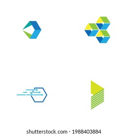digital finance technologi logo set illustration design template