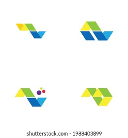 digital finance technologi logo set illustration design template