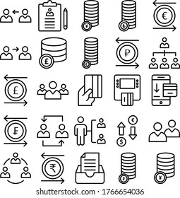 
Vectorsymbole für digitale Finanzen, die jedes einzelne Symbol festlegen kann, können einfach geändert oder bearbeitet werden

