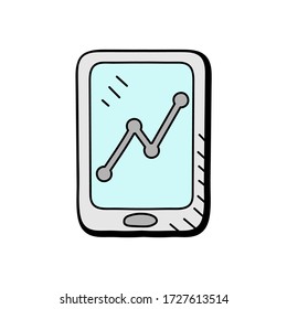 digital financial analysis hand drawn vector design. business icon