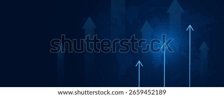 Digital financial chart indicators, stock market business and exchange financial growth graph.