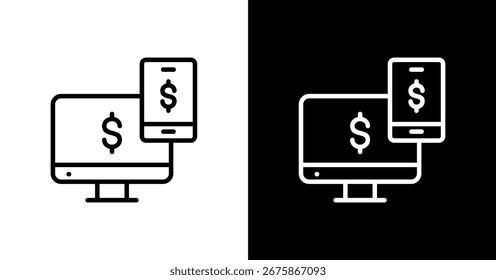 Design de conjunto de ícones financeiros digitais