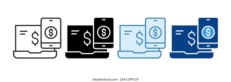 Digital Financial Icon Set Multiple Style Collection