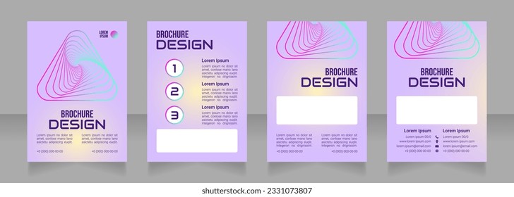 Digital financial institution blank brochure design. Template set with copy space for text. Premade corporate reports collection. Editable 4 paper pages. Bebas Neue, Audiowide, Roboto Light fonts used