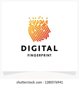 Digital Finger Print Logo Template Design Vector Inspiration. Icon Design