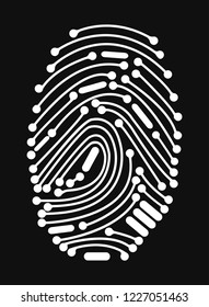 Digital Fingerprint in black background 