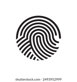 Digital fingerprint, finger print fingerprint lock secure security logo vector icon illustration