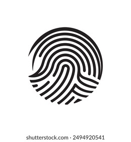 Digital fingerprint, finger print fingerprint lock secure security logo vector icon illustration