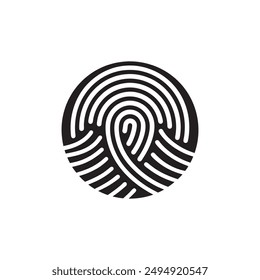 Digital fingerprint, finger print fingerprint lock secure security logo vector icon illustration