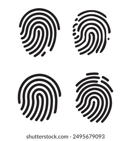 Digital fingerprint, finger print fingerprint lock secure security logo vector icon illustration