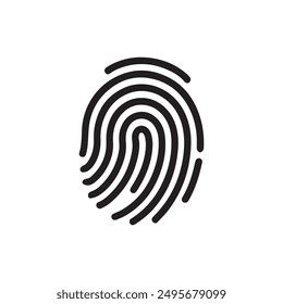 Digital fingerprint, finger print fingerprint lock secure security logo vector icon illustration