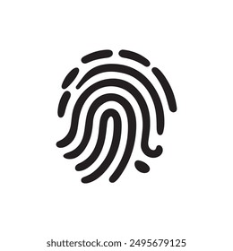 Digital fingerprint, finger print fingerprint lock secure security logo vector icon illustration